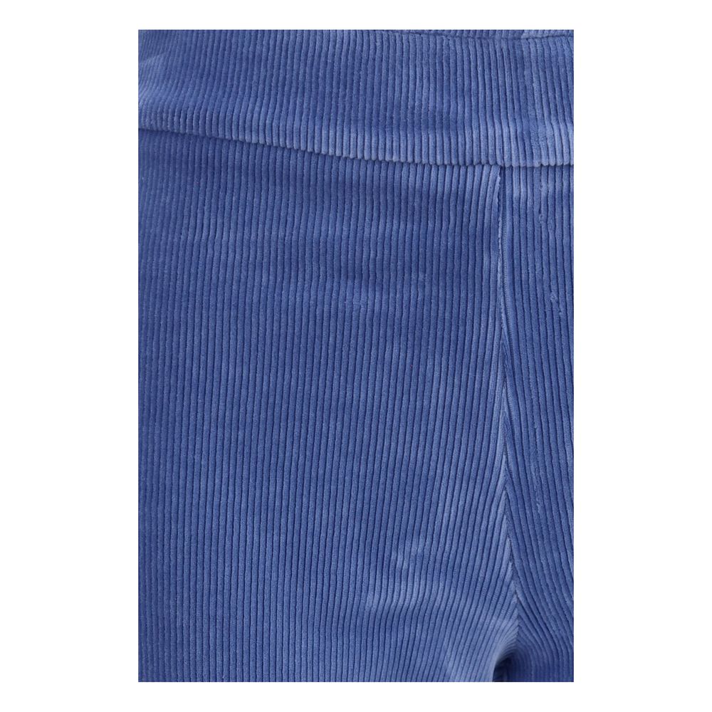 Blue Cotton Flared Pants