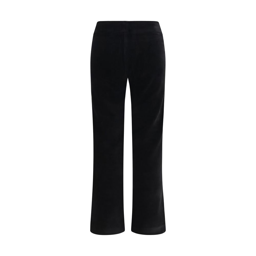 Black Cotton Flared Pants