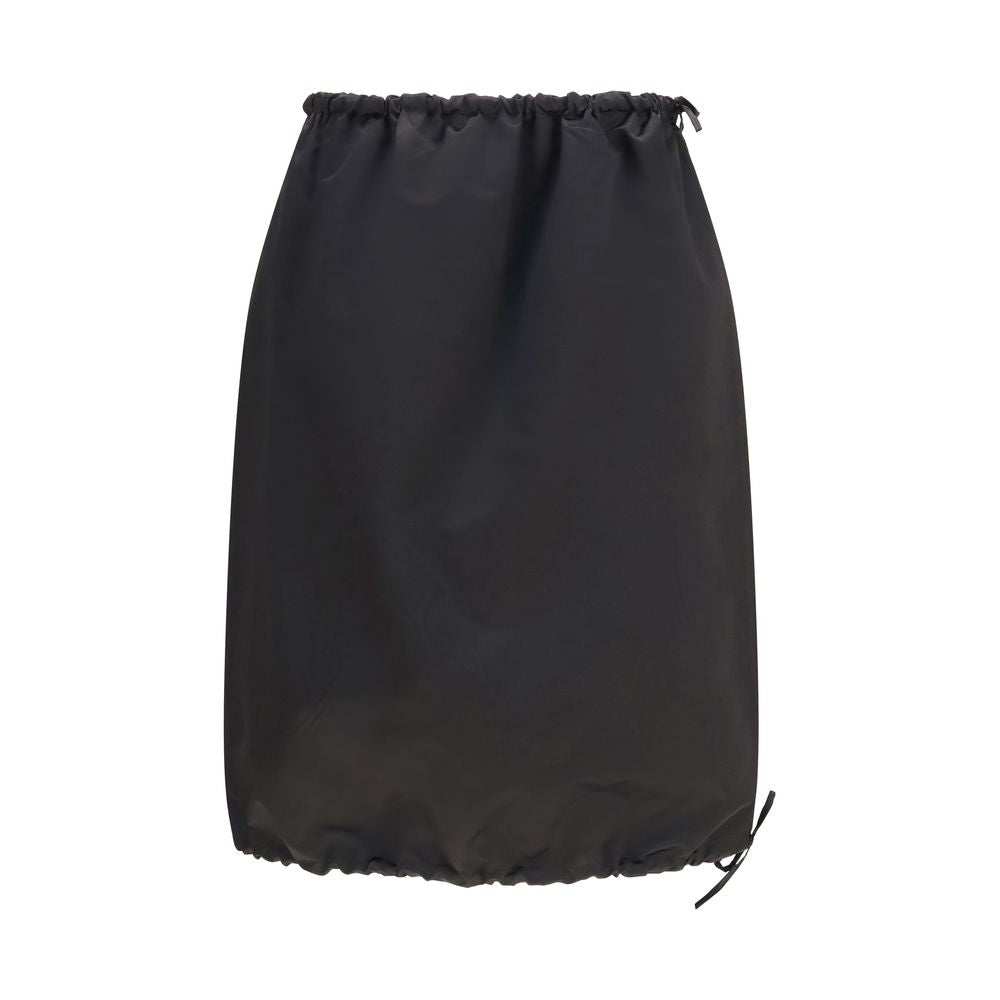Black Cotton Mini Skirt