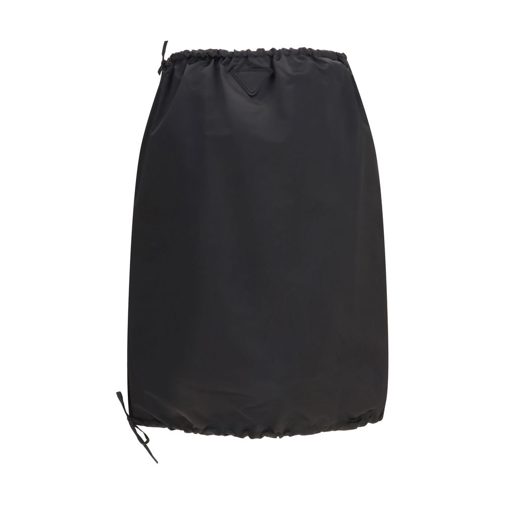 Black Cotton Mini Skirt