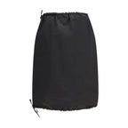 Black Cotton Mini Skirt