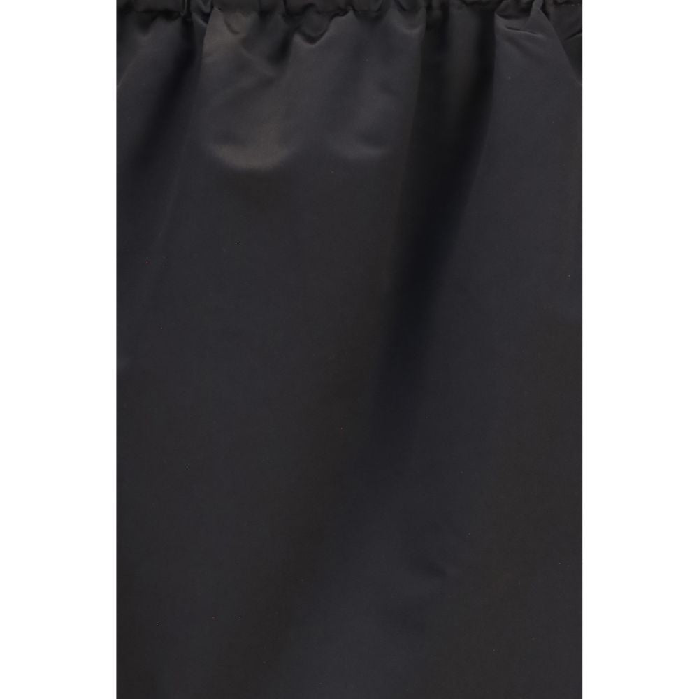 Black Cotton Mini Skirt
