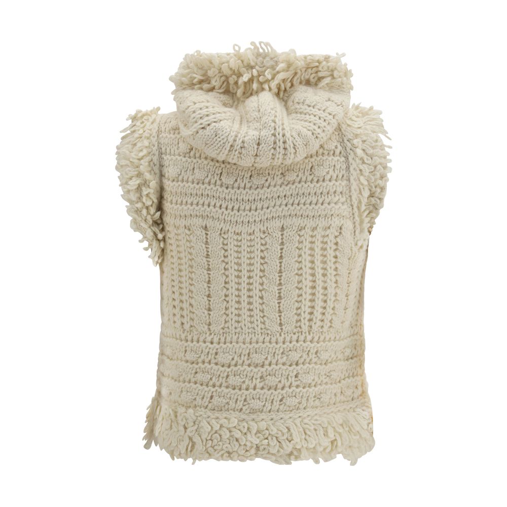 White Wool Oves Aries Sleeveless Jacket