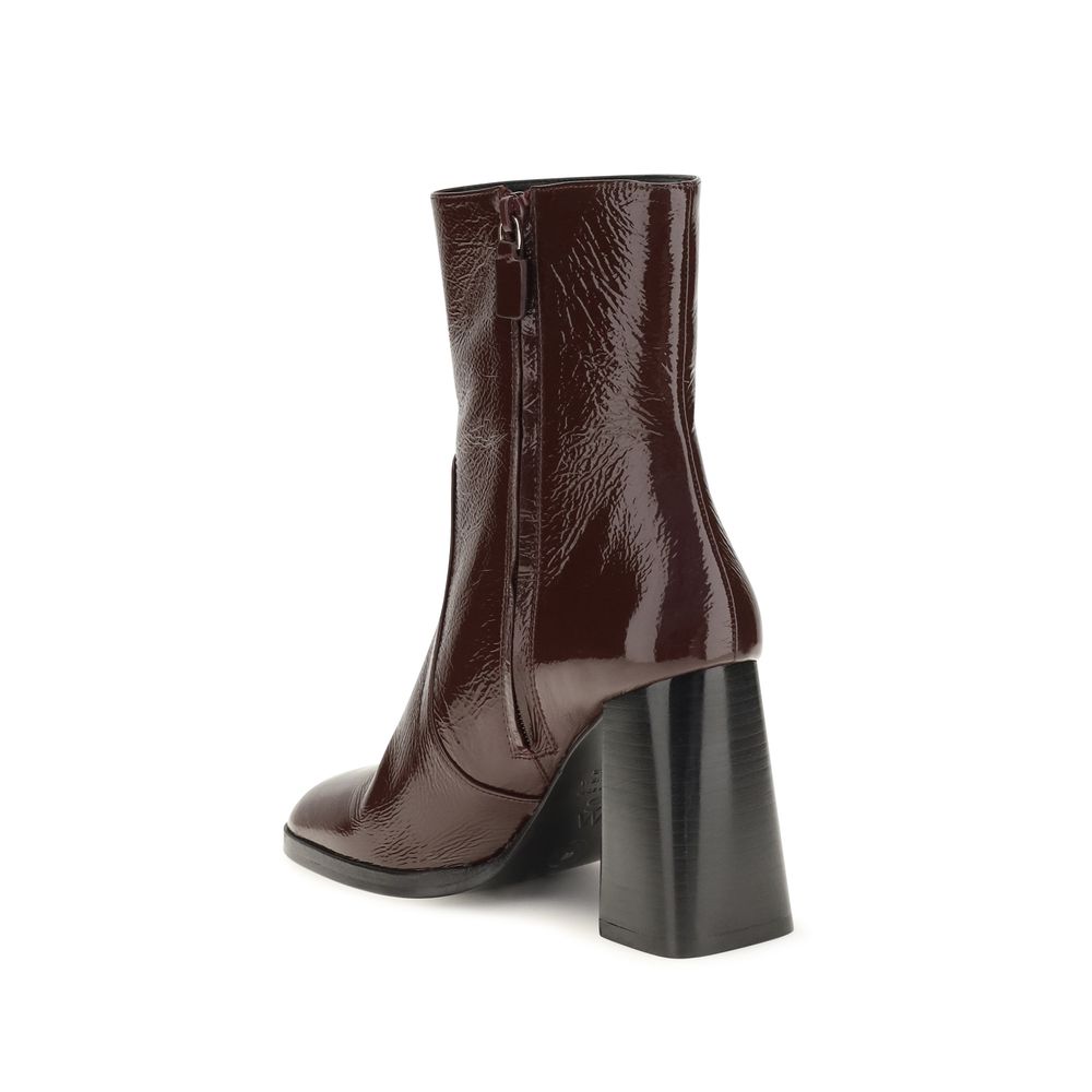 Bordeaux Calf Leather Bos Taurus Ankle Boots