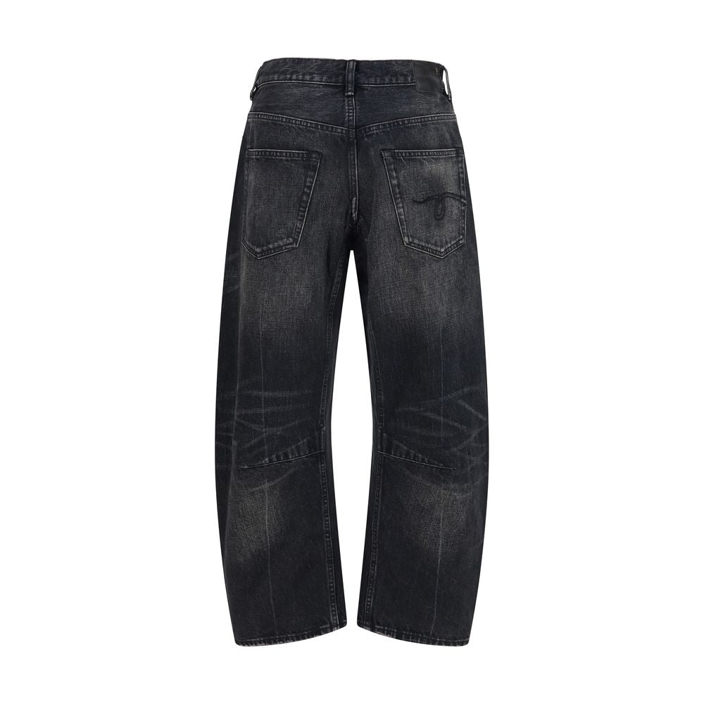 Black Cotton Boyfriend Jeans