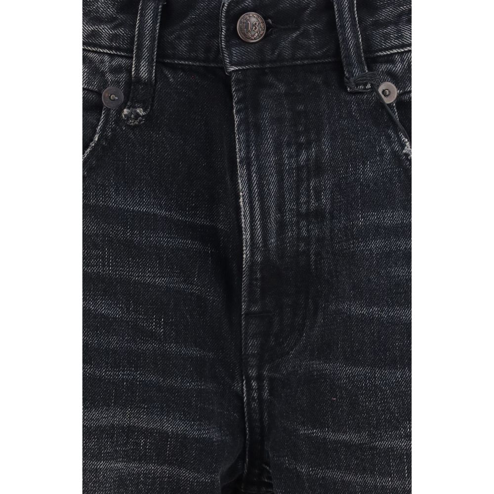 Black Cotton Boyfriend Jeans