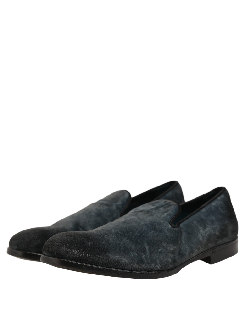Blue Suede Slip On Men Slippers Loafers Shoes