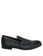 Blue Suede Slip On Men Slippers Loafers Shoes
