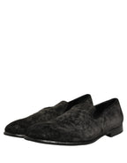 Black Suede Slip On Men Slippers Loafers Shoes
