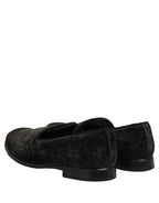 Black Suede Slip On Men Slippers Loafers Shoes