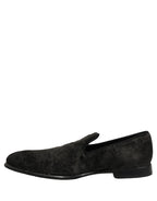 Black Suede Slip On Men Slippers Loafers Shoes