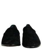 Black Suede Slip On Slippers Loafers Shoes