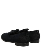 Black Suede Slip On Slippers Loafers Shoes