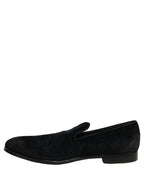 Black Suede Slip On Slippers Loafers Shoes