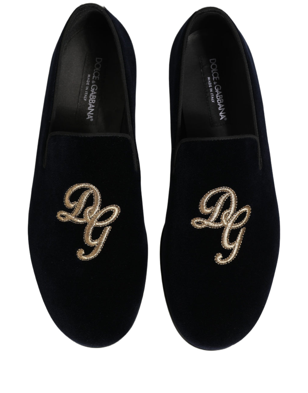 Black Suede DG Logo Slippers Men Loafers Shoes