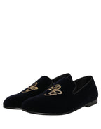 Black Suede DG Logo Slippers Men Loafers Shoes