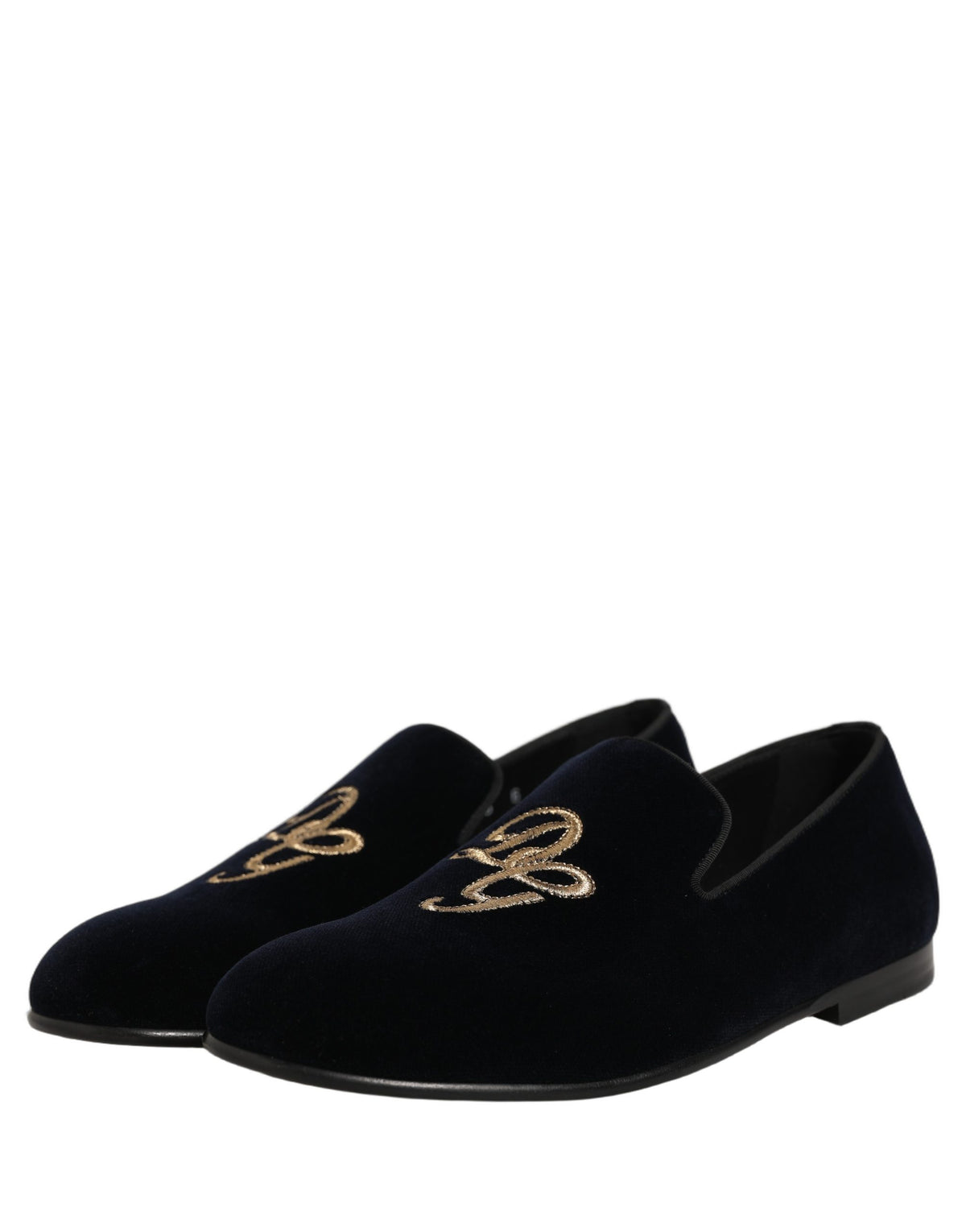 Black Suede DG Logo Slippers Men Loafers Shoes