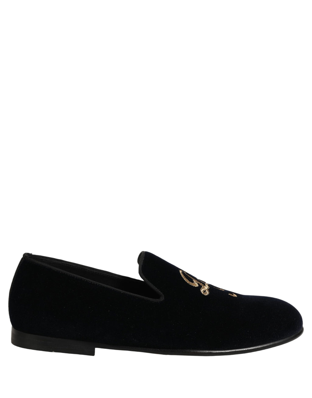Black Suede DG Logo Slippers Men Loafers Shoes