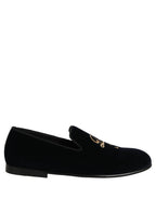 Black Suede DG Logo Slippers Men Loafers Shoes