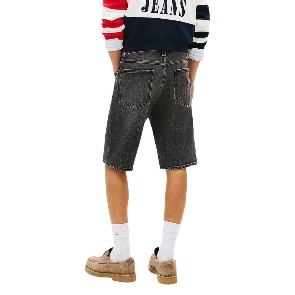 Black Recycled Cotton Bermuda Shorts