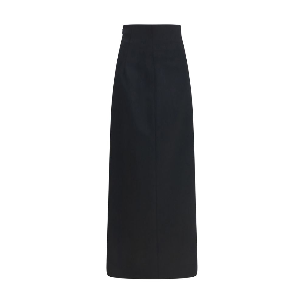 Black Silk Long Skirt