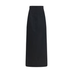Black Silk Long Skirt