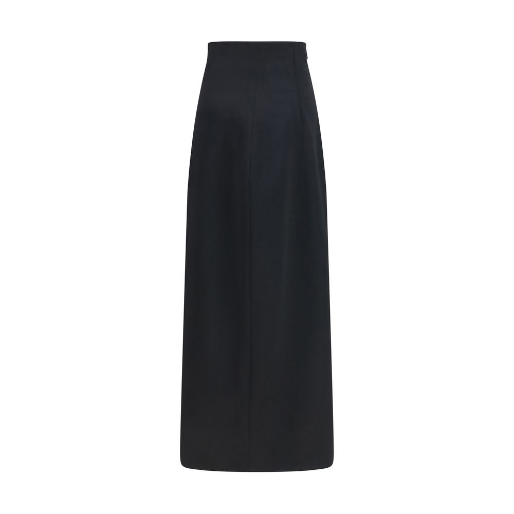 Black Silk Long Skirt