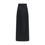 Black Silk Long Skirt