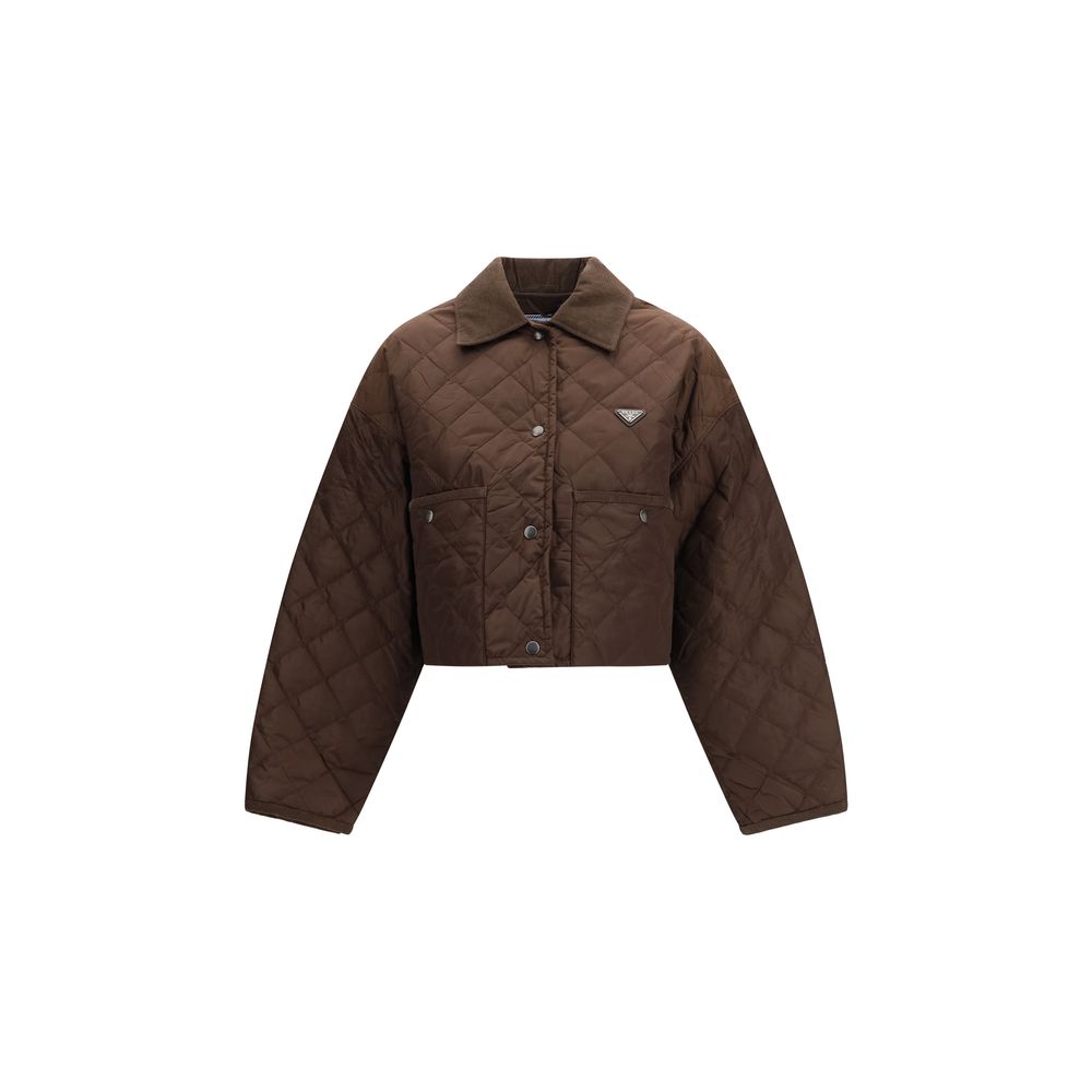 Brown Recycled Polyamide Full-Length Jacket