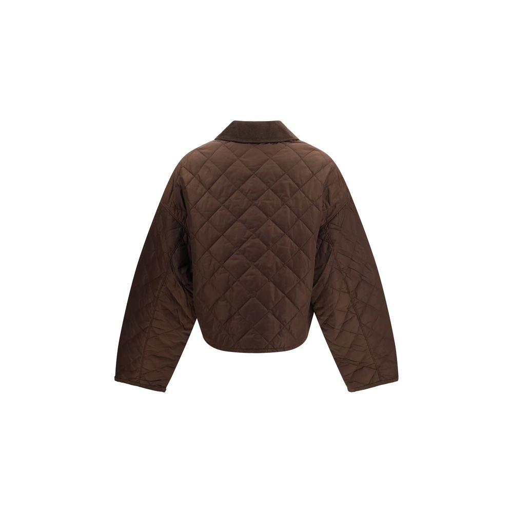 Brown Recycled Polyamide Full-Length Jacket