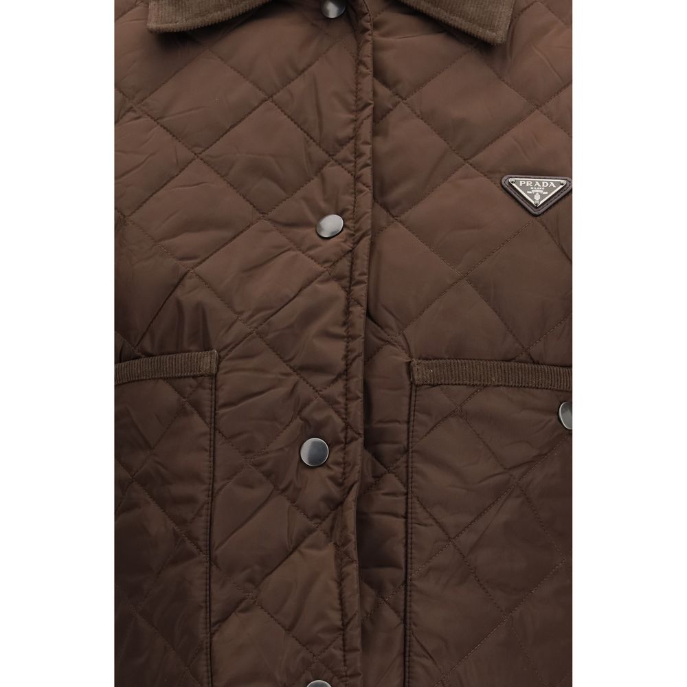 Brown Recycled Polyamide Full-Length Jacket