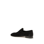 Black Suede Leather Slip-On Loafers