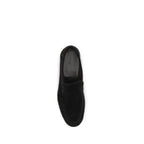 Black Suede Leather Slip-On Loafers