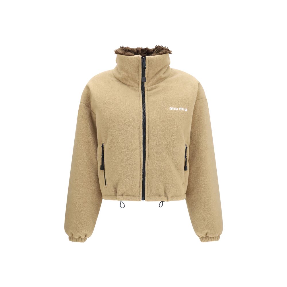 Beige Goose Down Full-Length Jacket