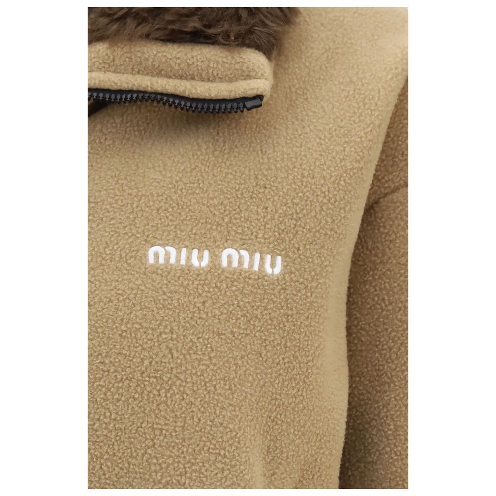 Beige Goose Down Full-Length Jacket