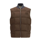 Brown Cotton Sleeveless Jacket