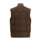 Brown Cotton Sleeveless Jacket