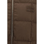 Brown Cotton Sleeveless Jacket