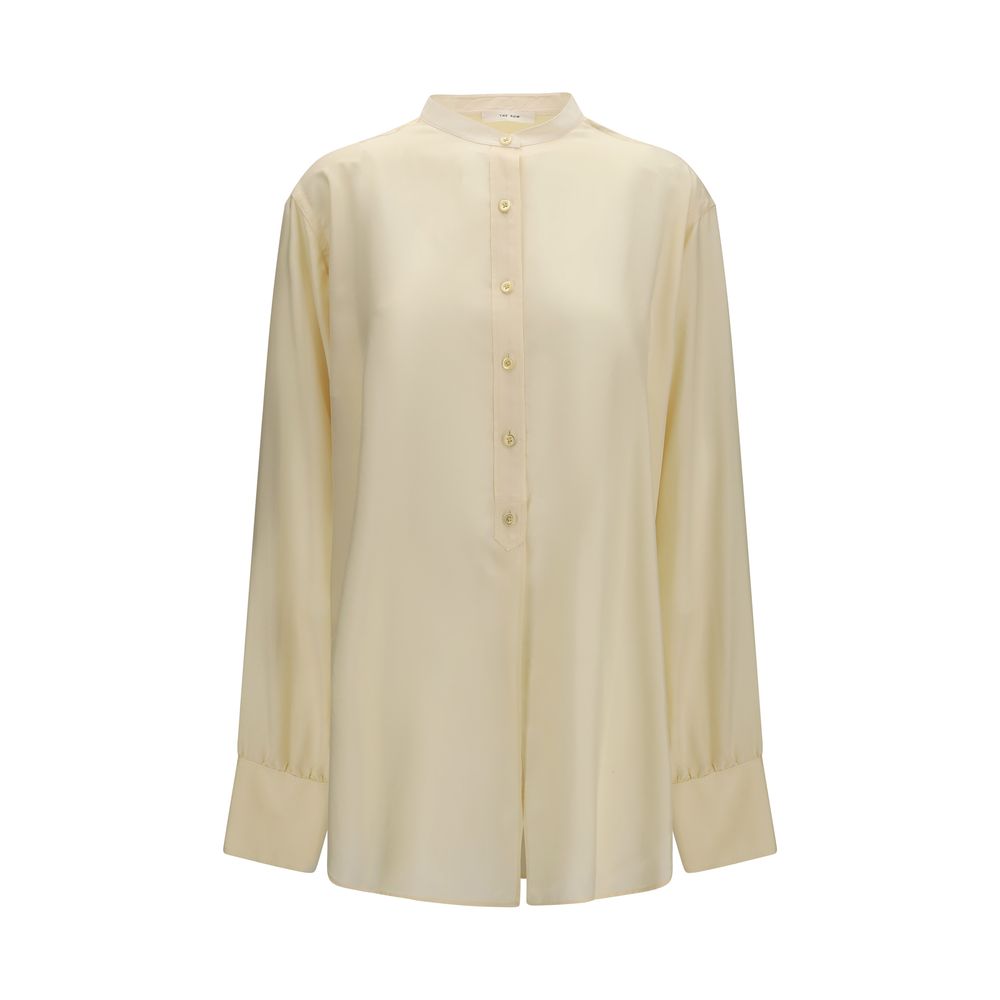 Beige Silk Dress Shirt