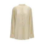 Beige Silk Dress Shirt