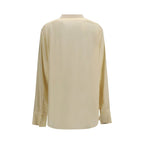 Beige Silk Dress Shirt
