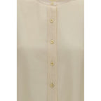 Beige Silk Dress Shirt
