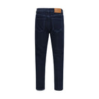 Blue Cotton Tapered Jeans