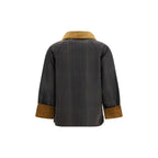 Bicolor Cotton Full-Length Jacket