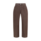Brown Polyester Straight-Leg Jeans
