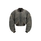 Gray Nylon Bomber