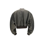 Gray Nylon Bomber