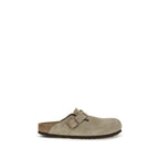Beige Suede Leather Mules
