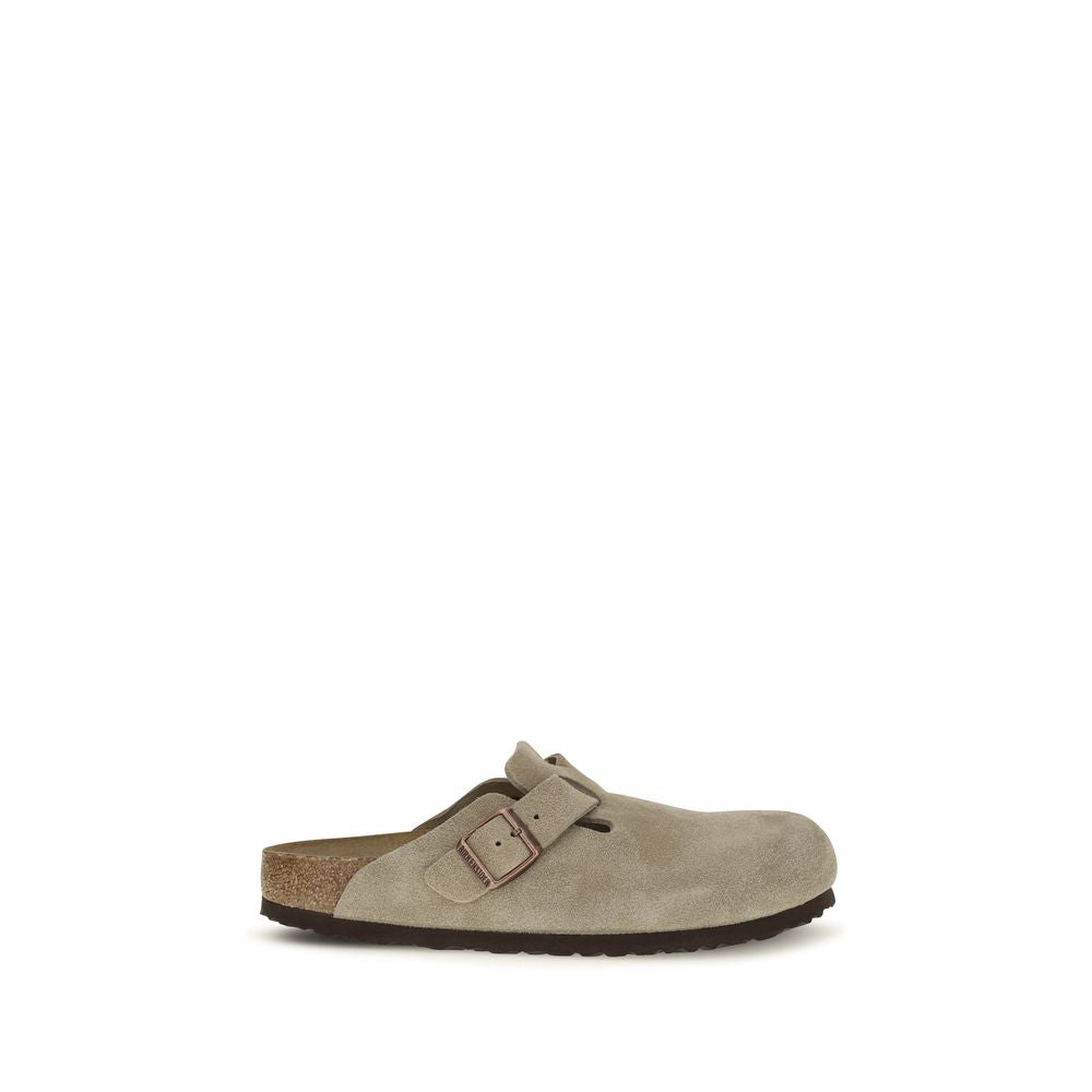 Beige Suede Leather Mules