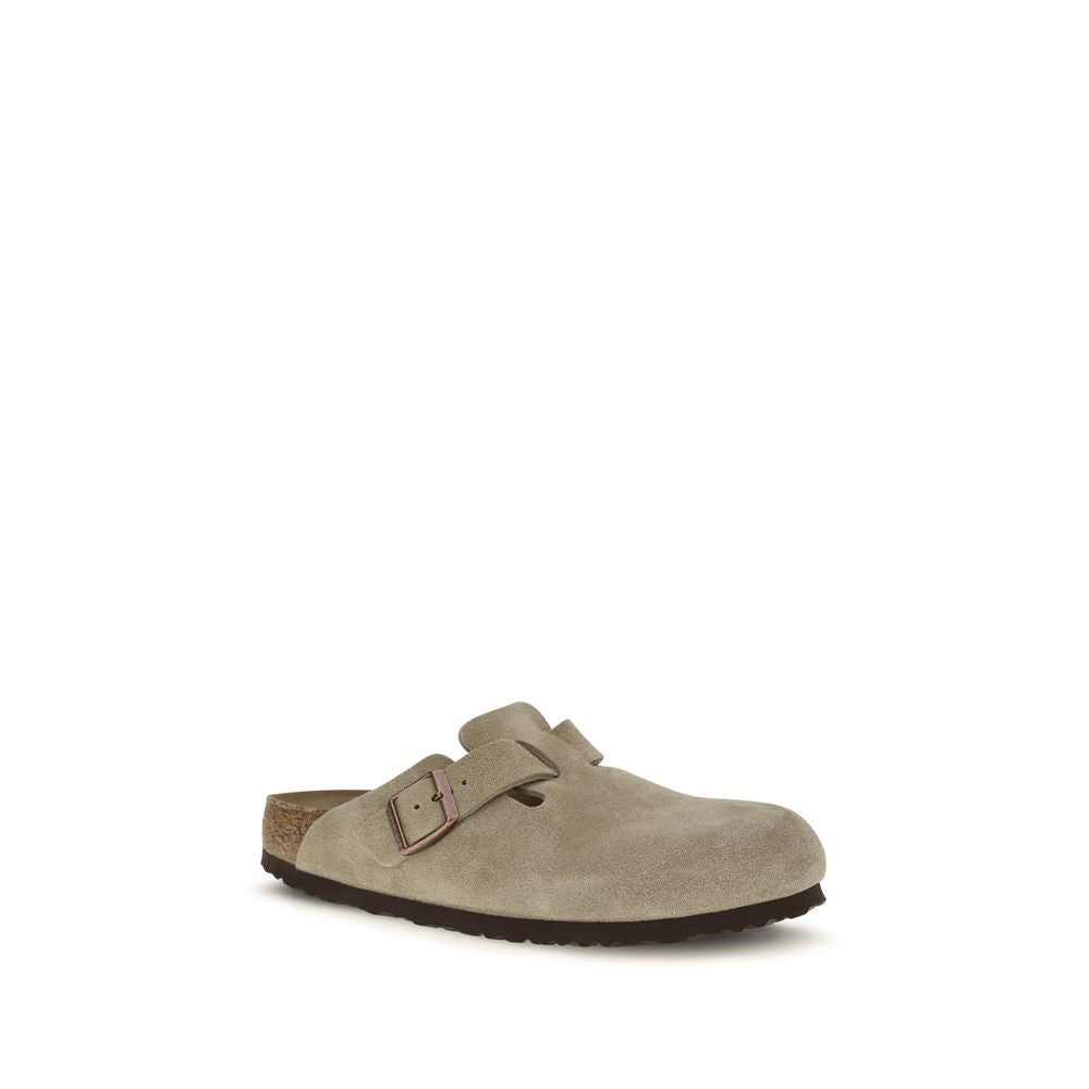 Beige Suede Leather Mules